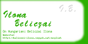 ilona beliczai business card